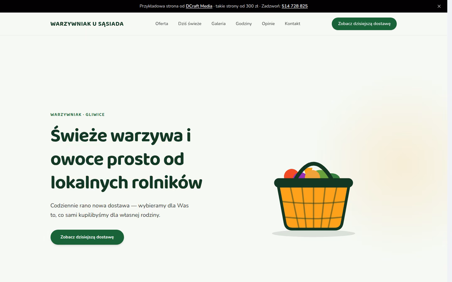 Przykładowa strona: Warzywniak U Sąsiada